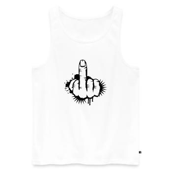 Le doigt d'honneur graffiti - Débardeur bio Premium Homme - blanc - Devant - AI Model Male 178 light (178cm)