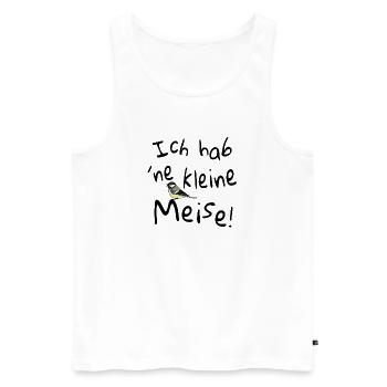 Ich hab `ne kleine Meise! - Männer Premium Bio Tank Top - Weiß - Vorne - AI Model Male 178 light (178cm)