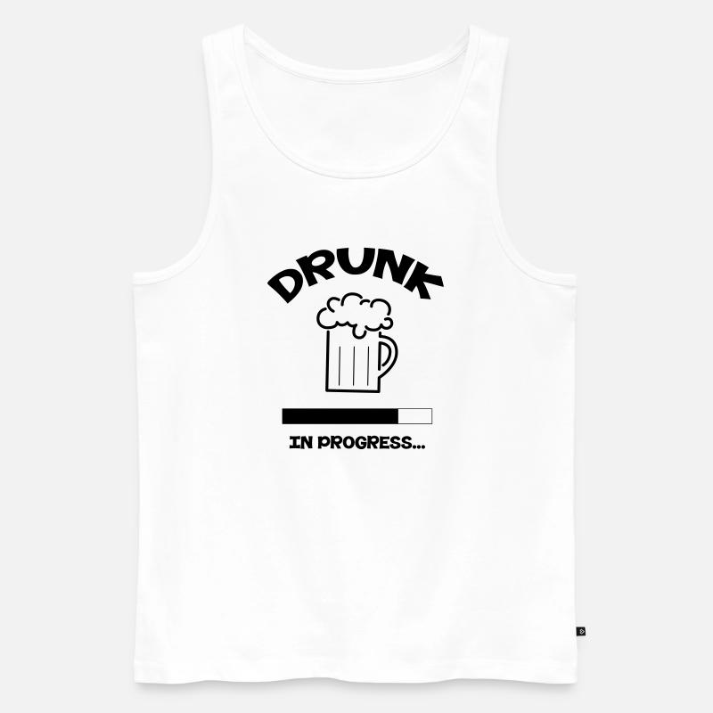 Drunk in progress... - Männer Premium Bio Tank Top - Weiß