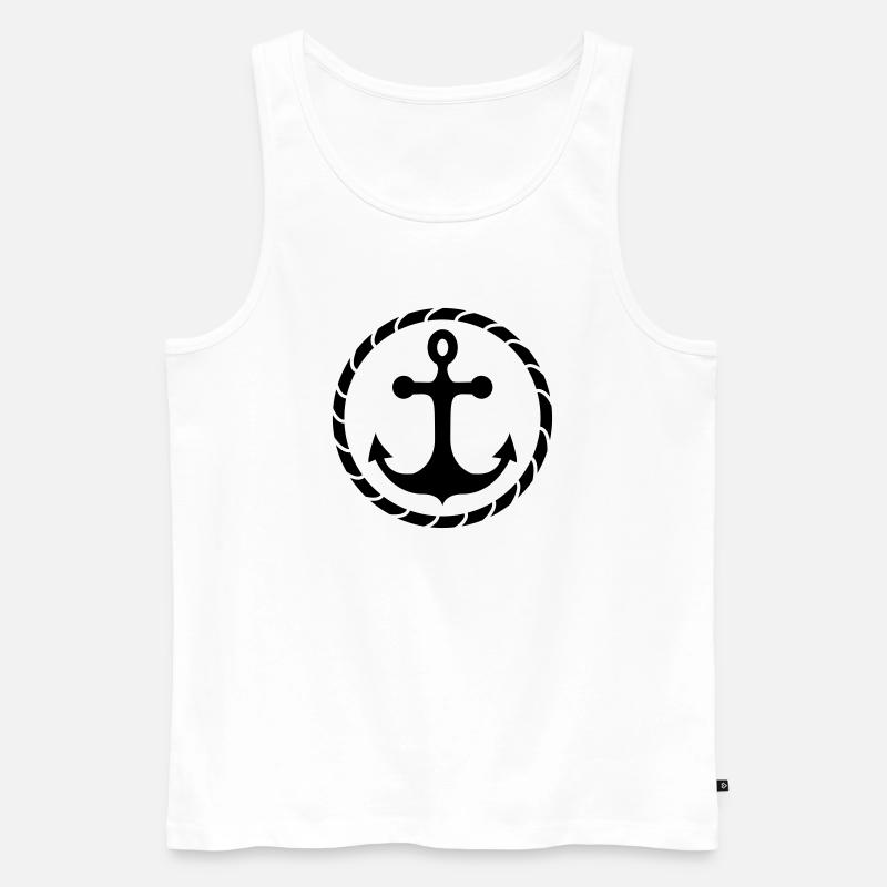 Anker - Männer Premium Bio Tank Top - Weiß