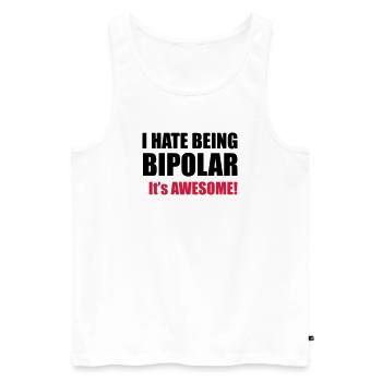 Bipolar - Men's Premium Organic Tank Top - white - Front - AI Model Male 178 light (178cm)