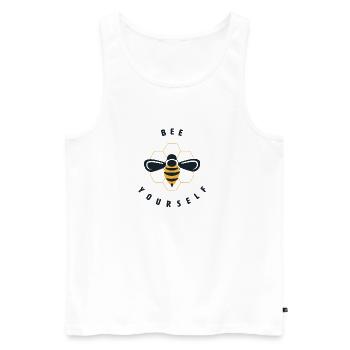 bee yourself motif - bees motivation lettering - Men's Premium Organic Tank Top - white - Front - AI Model Male 178 light (178cm)