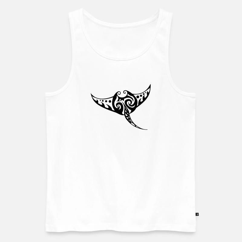 Manta Rochen - Männer Premium Bio Tank Top - Weiß