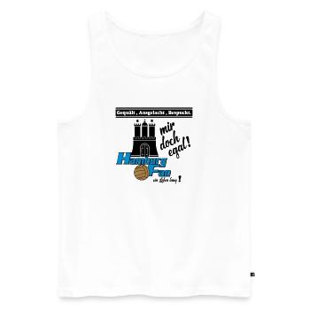 Hamburg , Tradition , Fußball , Fan Leben (25) - Männer Premium Bio Tank Top - Weiß - Vorne - AI Model Male 178 light (178cm)