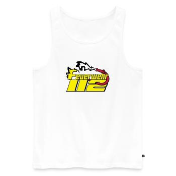 Freiwillige Feuerwehr , Shirt , Feuerwehr 112 (25) - Männer Premium Bio Tank Top - Weiß - Vorne - Michal (187cm)