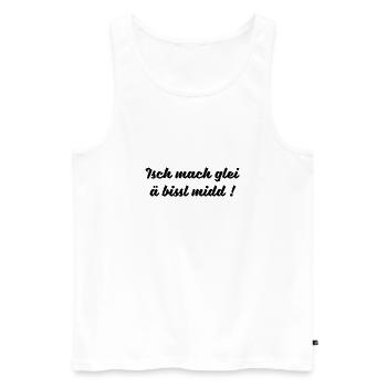 Mitmachen Sächsisch Spruch Ossi DDR Osten Geschenk - Männer Premium Bio Tank Top - Weiß - Vorne - Michal (187cm)
