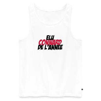 Elu Connard de l'année ! - Débardeur bio Premium Homme - blanc - Devant - AI Model Male 178 light (178cm)