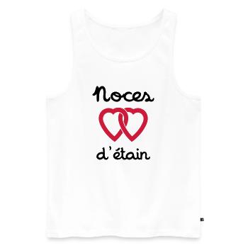 Noces d'étain - Débardeur bio Premium Homme - blanc - Devant - Michal (187cm)
