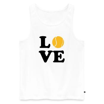 Love Tennis - Débardeur bio Premium Homme - blanc - Devant - AI Model Male 178 light (178cm)