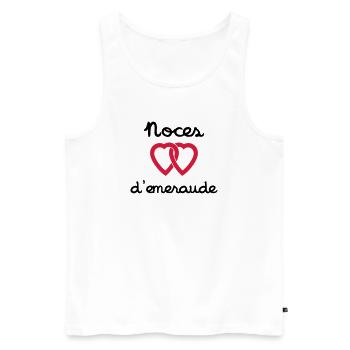 Noces d'emeraude - Débardeur bio Premium Homme - blanc - Devant - Michal (187cm)