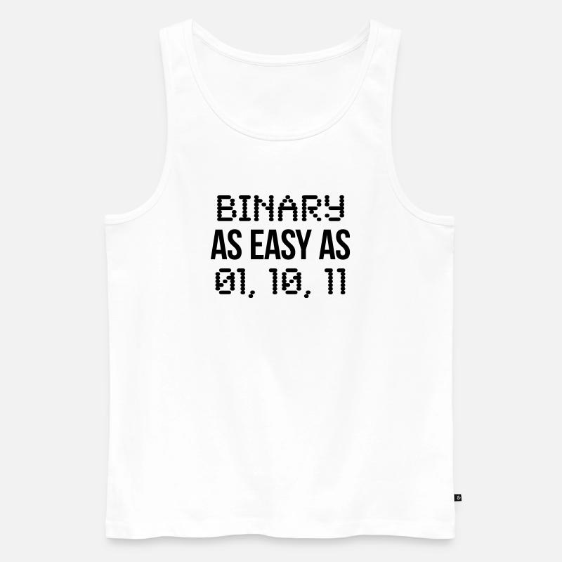 binary - Men's Premium Organic Tank Top - white