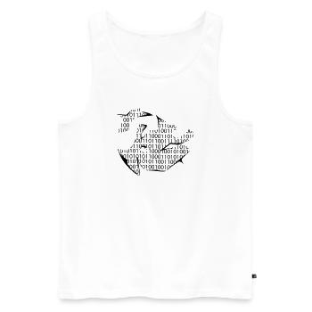 code binaire - Débardeur bio Premium Homme - blanc - Devant - AI Model Male 178 light (178cm)