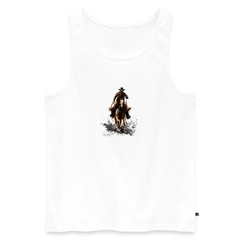 cowboy - Débardeur bio Premium Homme - blanc - Devant - Michal (187cm)