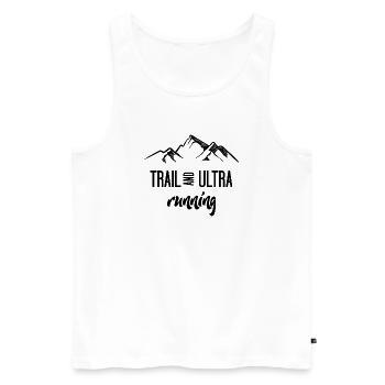 Trail Running und Ultra Running - Männer Premium Bio Tank Top - Weiß - Vorne - Michal (187cm)