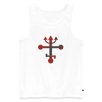 Exu Eshu yoruba Religion Santeria Condomblé Symbol - Männer Premium Bio Tank Top - Weiß - Vorne - AI Model Male 178 light (178cm)