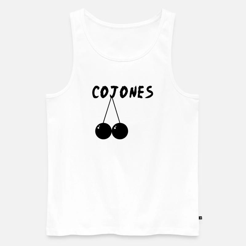 cojones - Männer Premium Bio Tank Top - Weiß