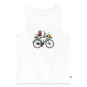 Waldtiere auf einem Fahrrad - Männer Premium Bio Tank Top - Weiß - Vorne - AI Model Male 178 light (178cm)