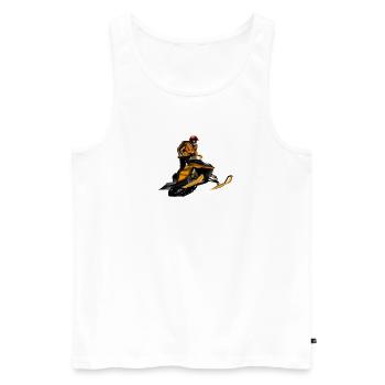 Schneemobil Rennen - Männer Premium Bio Tank Top - Weiß - Vorne - AI Model Male 178 light (178cm)