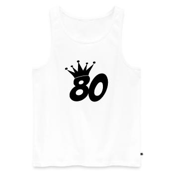 80 / geburtstag / Sport / birthday / achtzig - Männer Premium Bio Tank Top - Weiß - Vorne - Michal (187cm)