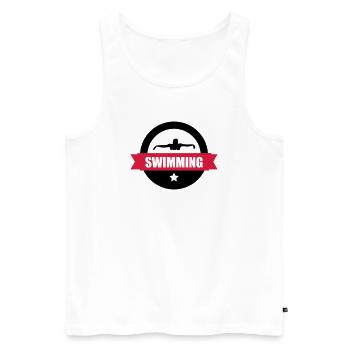 Swimming - Männer Premium Bio Tank Top - Weiß - Vorne - Michal (187cm)