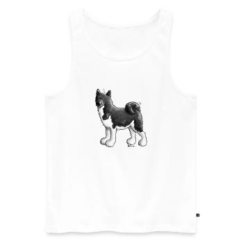 Knuffiger Akita - Hund - Männer Premium Bio Tank Top - Weiß - Vorne - Michal (187cm)