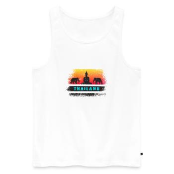 Thailand / Buddha / Elefanten / Geschenk / Siam - Männer Premium Bio Tank Top - Weiß - Vorne - AI Model Male 178 light (178cm)