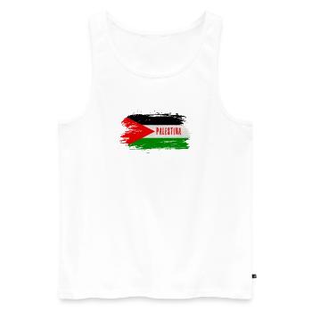 Palestine Flag / Gift - Men's Premium Organic Tank Top - white - Front - Michal (187cm)