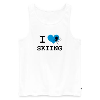 I Love Skiing - Débardeur bio Premium Homme - blanc - Devant - Michal (187cm)