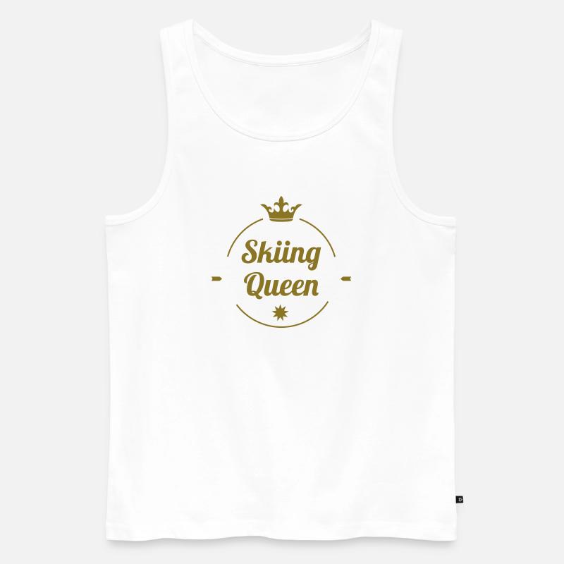 Skiing Queen - Männer Premium Bio Tank Top - Weiß