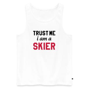 Trust me I am Skier - Débardeur bio Premium Homme - blanc - Devant - Michal (187cm)