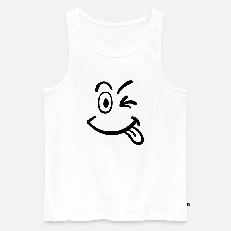 smiley - Männer Premium Bio Tank Top - Weiß