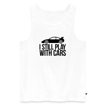 auto - Männer Premium Bio Tank Top - Weiß - Vorne - Michal (187cm)