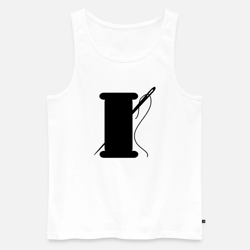 schneider garn nadel - Männer Premium Bio Tank Top - Weiß