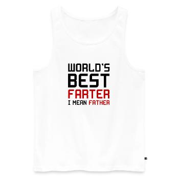 Worlds Best Farter Father Père Papa Pet cadeau - Débardeur bio Premium Homme - blanc - Devant - Michal (187cm)