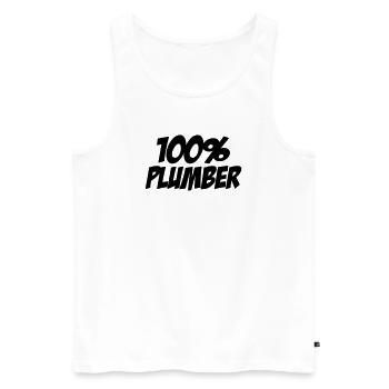 100% Plumber - Débardeur bio Premium Homme - blanc - Devant - Michal (187cm)