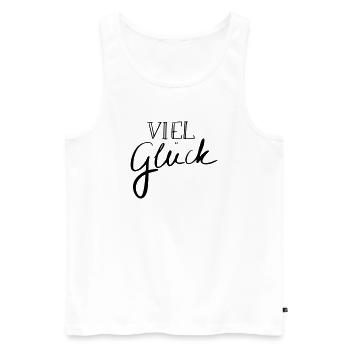 Viel Glück - Männer Premium Bio Tank Top - Weiß - Vorne - AI Model Male 178 light (178cm)