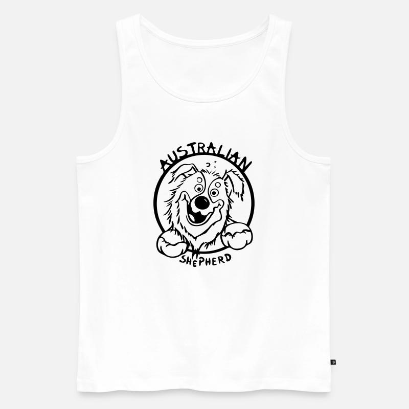 Lustiger Australian Shepherd - Männer Premium Bio Tank Top - Weiß