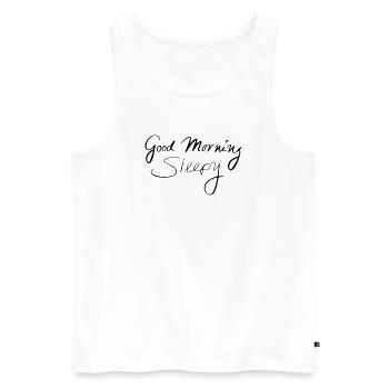 Good Morning Sleepy - Men's Premium Organic Tank Top - white - Front - AI Model Male 178 light (178cm)