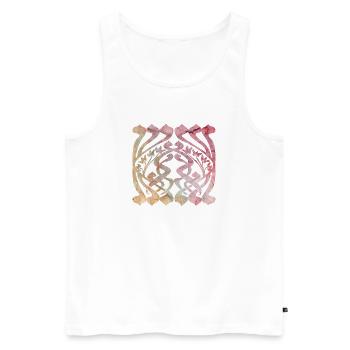 Aquarelliertes Blättermuster mit floralem Design - Männer Premium Bio Tank Top - Weiß - Vorne - AI Model Male 178 light (178cm)