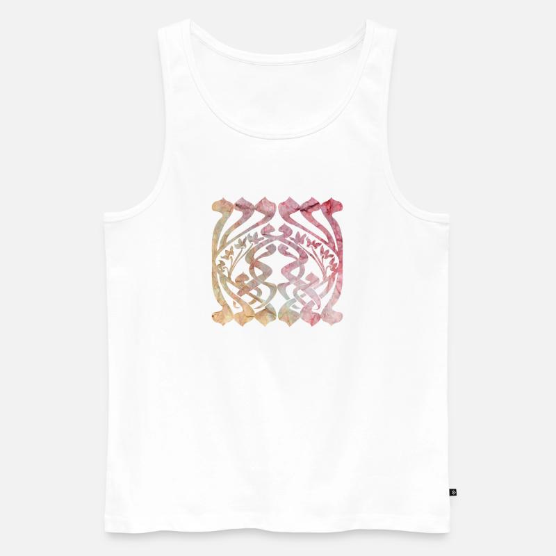 Aquarelliertes Blättermuster mit floralem Design - Männer Premium Bio Tank Top - Weiß