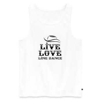 Cadeau pour Linedancer: Live, Love, Line Dance - Débardeur bio Premium Homme - blanc - Devant - AI Model Male 178 light (178cm)