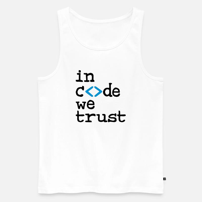 in code we trust ! - Männer Premium Bio Tank Top - Weiß