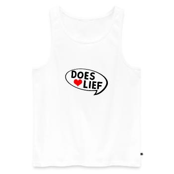 Doeslief Sweet Message Heart - Débardeur bio Premium Homme - blanc - Devant - Michal (187cm)