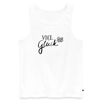 Viel Glück - Männer Premium Bio Tank Top - Weiß - Vorne - AI Model Male 178 light (178cm)