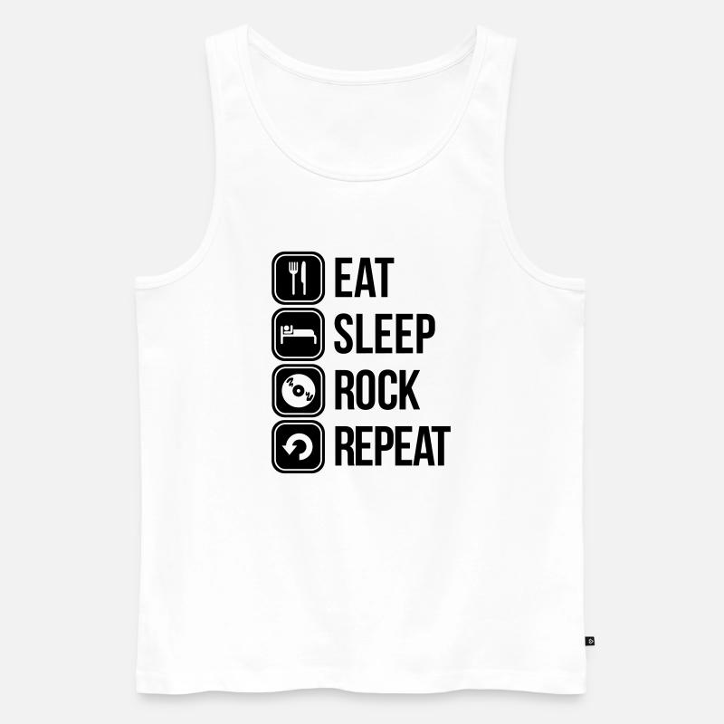 eat sleep rock repeat - Männer Premium Bio Tank Top - Weiß