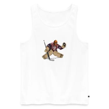 hockey - Débardeur bio Premium Homme - blanc - Devant - Michal (187cm)