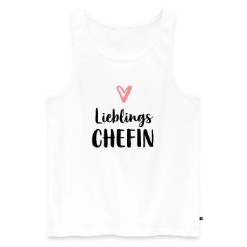 Lieblings Chefin Herz Geschenk Chef - Männer Premium Bio Tank Top - Weiß - Vorne - Michal (187cm)