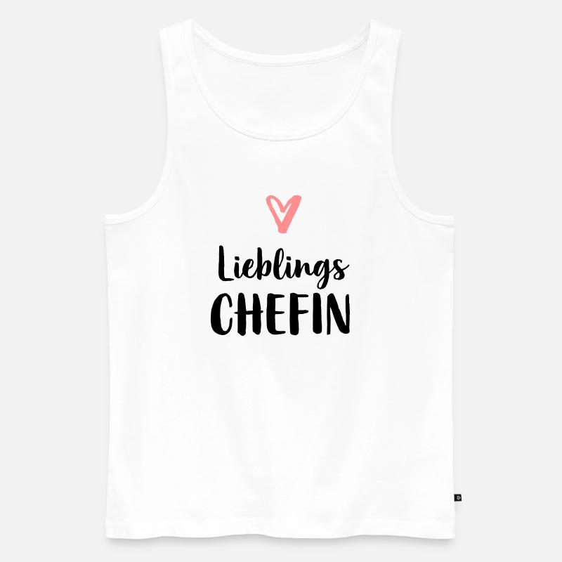 Lieblings Chefin Herz Geschenk Chef - Männer Premium Bio Tank Top - Weiß