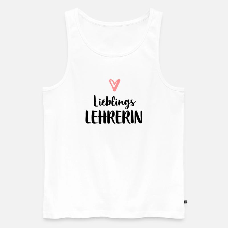Lieblings Lehrerin Herz Geschenk Schule - Männer Premium Bio Tank Top - Weiß