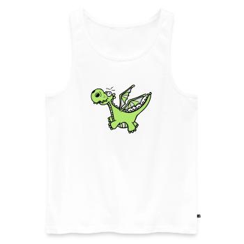 Mächtiger Drache - Männer Premium Bio Tank Top - Weiß - Vorne - AI Model Male 178 light (178cm)